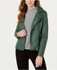 Faux Leather Moto Jacket Created For Macy S Faux Leather Moto Jacket Blazer Jackets For Women Green Leather Jacket Outfit