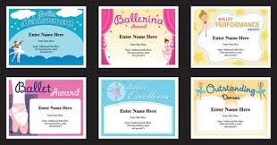 Ballet Certificates Templates Certificate Templates Ballet Awards Certificates Template
