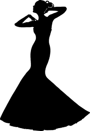 Clip Art Illustration Of A Spring Bride In A Strapless Gown Dress Silhouette Silhouette Art Dress Clipart