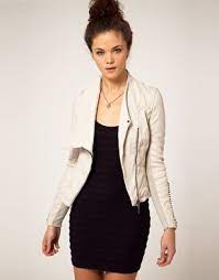 Jacket With Chain Details Cream Leather Jacket Fashion Clothes