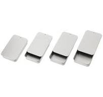 Mini Skater 4Pcs 3.15"x1.97"x0.59"Mini Metal Slide Top Tin Container,  Sliding Cover Push-Pull Tin Box,Portable Slide Cover Storage Box for  Wedding ...
