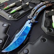Csgo Doppler Sapphire Butterfly Knife Trainer Dull Practice Balisong Butterfly Knife Knife Butterfly