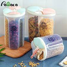 Airtight food storage containers, vtopmart 7 pieces bpa free plastic cereal containers with easy lock lids, for kitchen pantry organization and storage, include 24 labels 4.6 out of 5 stars 19,474 $27.99 $ 27. Plastic Cereal Containers Dry Airtight Food Storage Container With Scale Transparent Airtight Leak Proof Sealed Cereal Dispenser Bottles Jars Boxes Aliexpress