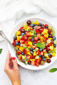 Rainbow Fruit Salad With Citrus Mint Dressing One Lovely Life