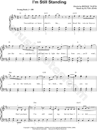 Elton John I M Still Standing Sheet Music Easy Piano In D Major Download Print Easy Piano Sheet Music Piano Music