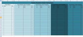 Team Roster Chart Template Excel Xls Project Management