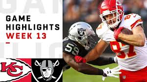 Watch kansas city chiefs games live online and catch every minute of the action with nfl game pass. Chiefs Vs Raiders Week 13 Highlights Nfl 2018 Youtube
