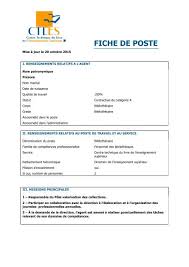 Comment élaborer une fiche de poste ? Fiche De Poste