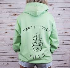 Chalkboard prints maintain the authenticity and dust of the original drawing smudge free. Can T Touch This Cactus Hoodie By Rock On Ruby Notonthehighstreet Com