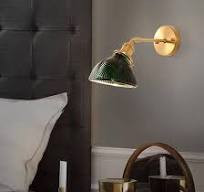 Amazon.com: Green Swing Arm Wall Lamp Enamel Glass Retro ...