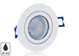Feuchtraum Led Einbaustrahler Set Ip44 Weiss Rund Mit Marken Gu10 Led Spot Nextec 5 Watt Led Einbaustrahler Led Spots Led