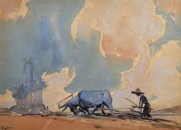Contohnya karya 'pokok mengkuang, bukit mertajam', 1950. Mun Sen Yong Paintings Artwork For Sale Mun Sen Yong Art Value Price Guide