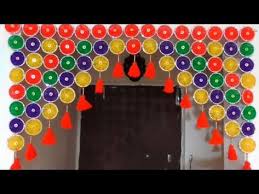 Run a line of epoxy along the edges, pressing until set. How To Make Woolen Flower Toran Very Easy Handmade Door Hanging Toran Make At Home Youtube Crafts Diy Diwali Decorations Door Hanging Decorations