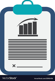 clipboard with graph chart icon