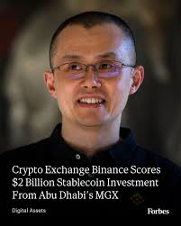 Binance, the world's largest cryptocurrency exchange by trading volume, has  sold a minority stake to United Arab Emirates state-owned investment firm  MGX for $2 billion. The deal was paid in an unnamed