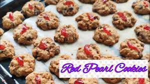 Bekas bulat pvc bercetak kad hari raya mini bunga & riben. Red Pearl Cookies Youtube