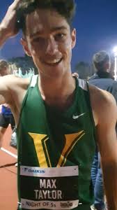 Max Taylor after winning the Men's B 5000m at Night of 5's