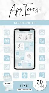 App Icons Aesthetic Blue Ios 14 App Icon Homescreen App Icon Design