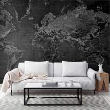 Bring An Adventurous Feel Into Your Home With A Vintage World Map Wallpaper Wallmural Wallpaper Bedroom Feature Wall Feature Wall Bedroom World Map Bedroom