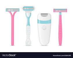 Realistic Detailed 3d Shaving Razor Mockup Set Vector Image Shaving Razor Shaving Epilators
