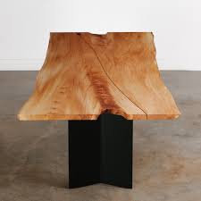 Unusual for its large bands of cream colored sap wood along its outer natural edges. Handmade Live Edge Dining Room Table With Black Steel Base Elko Hardwoods Modern Live Edge Furniture Dining Coffee Tables Desks Benches