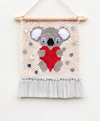 Gray Koala Bear Woven Wall Hanging Koala Tapestry Wall Art Etsy Woven Wall Hanging Tapestry Wall Art Wall Hanging