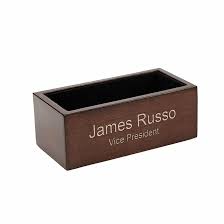 Click here for more about displaying a lot of business cards.) Espresso Finish Wooden Desktop Business Card Holder Executive Gift Shoppe