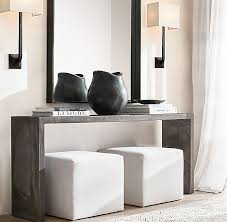 Rh modern's nicholas marble console table:pairing marble's luminous warmth with metal's cool luster, this table designed by the van thiels is a study in complementary contrasts. Cooper Square Ottoman 167407311137356846 Console Table Decorating Versatile Furniture Home Decor