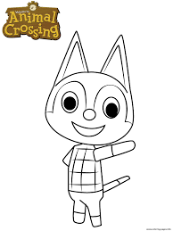 A large collection of 100 images for coloring in high quality. Animal Crossing Rudy The Cat Coloring Pages Printable