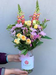 Flowers in a jar melbourne. Order Little Spring Mix Jar Melbourne Fresh Flowers