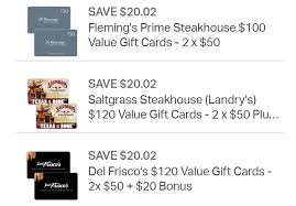 40 gift cards available on gift card granny. Expired Sam S Club Save Extra On Fleming S Saltgrass Steakhouse Del Frisco S Gift Cards Gc Galore
