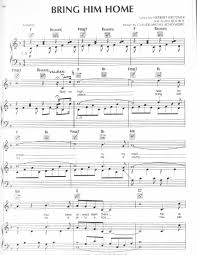 Bring Him Home Broadway Songs Free Sheet Music Music Score