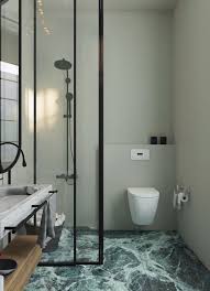 Green Marble Tiles Covering The Floor Add Color To The Space And Make It More Exquisite Green Marble Bathroom Bathroom Interior Design Green Bathroom