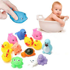 10pcs Set Cute Baby Bath Toys Wash Play Animals Soft Rubber Float Sqeeze Sound Toy 2016 New Promotion Free Shipping Kiubear Official Online Sales Platform Fun Professional Popular Toys