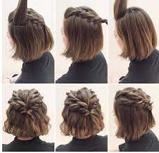 Diese einfachen kurzen frisuren, die durch leichtes toupieren der haare ausgeführt werden, sind ideal für jene mädchen, die das oval des gesichts visuell nachbilden möchten, weil das haar, das in den rücken gedreht wird, ein zusätzliches volumen schafft. Frisuren Mit Kurzen Haaren Trend Frisuren Fur Frauen 2018 Zopf Kurze Haare Flechtfrisuren Geflochtene Frisuren