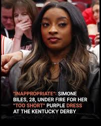 No class at all,\" 😳 one person commented after seeing Simone Biles in a  daringly short dress next to her husband at the Kentucky Derby.⤵️