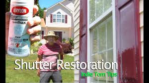 Shutter Restoration Without Removing Shutters Using Clear Coat Paint By Indie Tom Tips Youtube