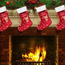 Here are a bunch of creative christmas stocking hanging ideas, even if you don't have a fireplace or mantel! Christmas Deer Pattern Stockings Socks Tree Hangings Home Fireplace Stove Dec Dd Ebay