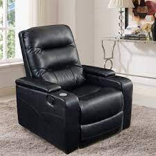 Shop online for rooms to go recliners today. Lifestyle Solutions Standard Theater Recliner With Usb Black Faux Leather Walmart Com Walmart Com