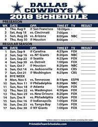 Dallas Cowboys 2018 Schedule Dallas Cowboys Game Dallas Cowboys Dallas Cowboys Schedule