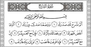 Kirmoniy (r.a.)ning aytishicha, to'xtab qolgan ishlari. Surah Alam Nashrah