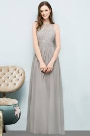 Affordable Lace Sleeveless Silver Bridesmaid Dress With Ruffles Affordable Bridesmaid Dresses Modest Bridesmaid Dresses Silver Bridesmaid Dresses
