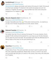 Visit scoan.org for more info. Pastor T B Joshua Of Synagogue Church Explain Why Youtube Suspend Emmanuel Tv Channel From Dia Platform Bbc News Pidgin