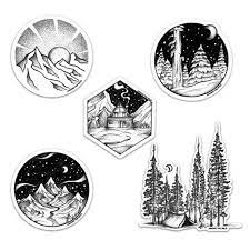 among the wild forest bound sticker pack black and white stickers black stickers print stickers