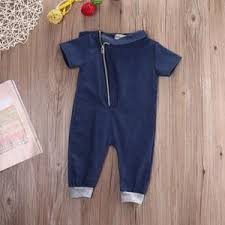 short sleeve blue denim romper minibrigade cocuk kiyafetleri kisa tulumlar erkek bebek tulumu