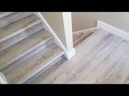 Lifeproof Vinyl Flooring Stair Tread Installation From Home Depot Youtube Lifeproof Vinyl Flooring Flooring For Stairs Vinyl Flooring Basement