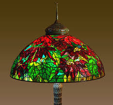 Small center box with a box at each of the 4 corners of the central one. Lamp Tiffany Poinsettia Shade