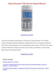Sony Ericsson T105 Service Repair ...