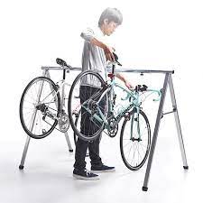 送料無料 自転車スタンド 最大5台 レーススタンド 工具不要 サドル引掛け式 バイクスタンド バイクハンガー クロスバイク ロードバイク フレーム サイクル 800 byst5 サンワダイレクト限定品 自転車 自転車 ハンガー 自転車スタンド