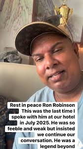 Veteran broadcaster Ronald ‘Ron’ Robinson has died.He passed away at his  home this morning.His son found his body
